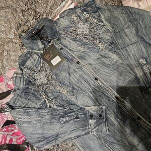 Rebellious focus women shirt large